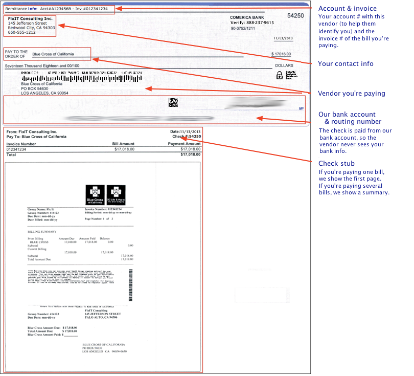 Bill.com checks - Support Center